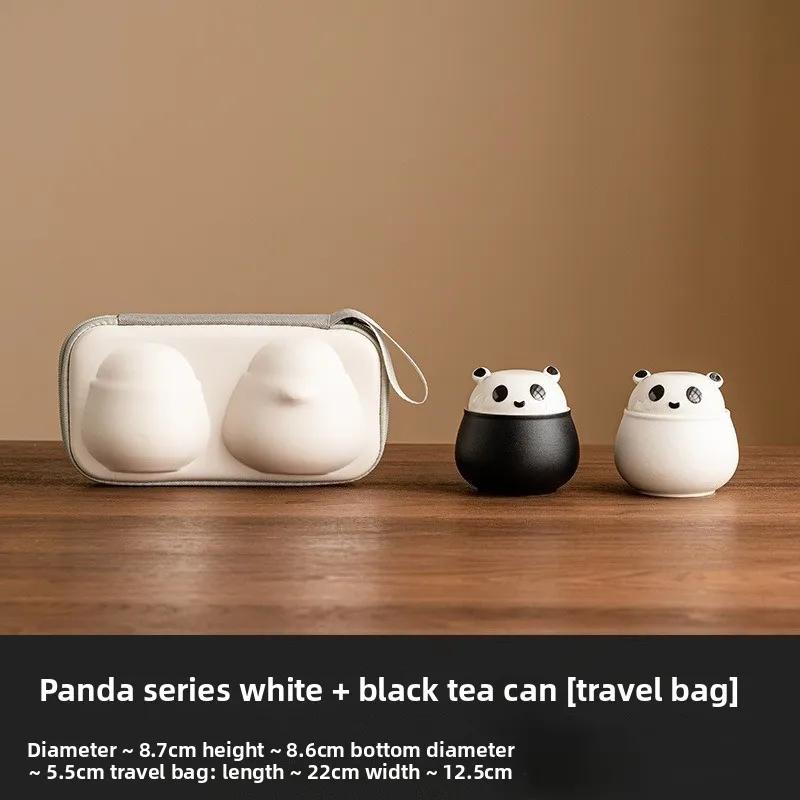 Panda Mini Tea Can Ceramic Premium High-end Small Tea Can Sealed Moisture-proof Tea Storage Can Portable