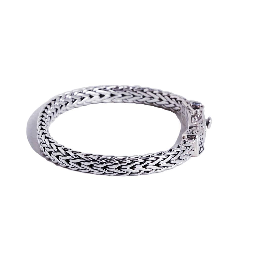 Mezmic 6X4 Mm Square V-Chain 925 Sterling Silver Bracelet