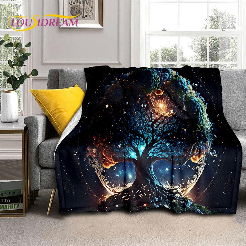 Tree of Life Nature Viking Yggdrasil Norse Soft Flannel Blankets,Throw Blanket Comfortable Blanket for Picnic Beds Home Bedroom