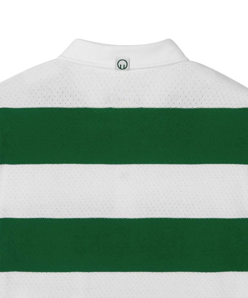 GORAMIS Roe Deer Face Stripe Short Sleeve Rugby Shirt [Green]