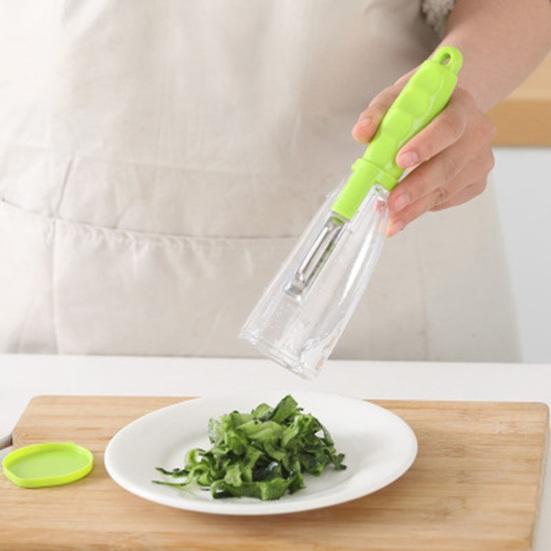 Yousheng Multifunctional Peeler with Built-In Storage Stainless Steel Blades Fruit Vegetable Peeler Ergonomic Handle Kitchen Gadget for Peeling