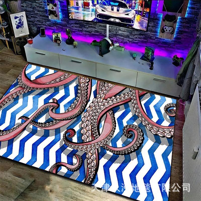 

Ковер Осьминог Игровой Киберспорт Комната Спальня Декорированный Ковер Гостиная Диван Чайный Столик Ковер 80 * 120cm