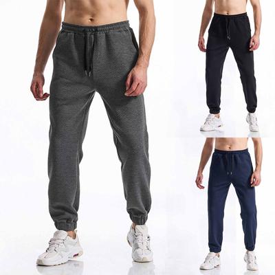 Men's Solid Color Pocket Sweatpants Men's Outdoor Casual Drawstring Sweatpants