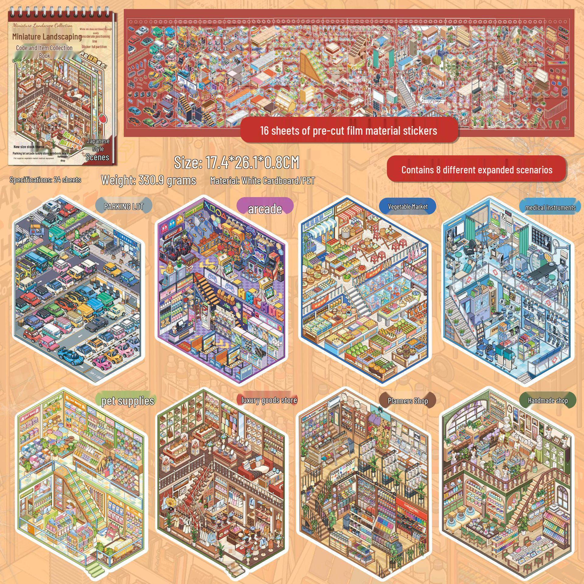 Yuxian 3D Miniature Landscape Scene Sticker Book for Kids