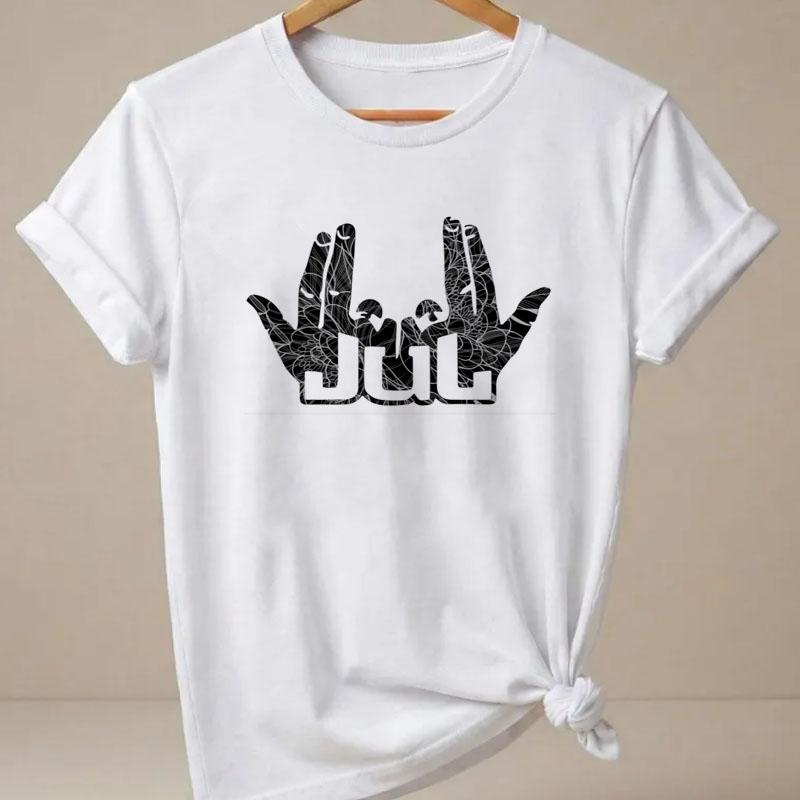 French Rapper Vote JUL Graphics Tshirts Unisex Unisex Hiphop T Shirt Shortsleeved Casual Tshirt Streetwear Clothing Tops