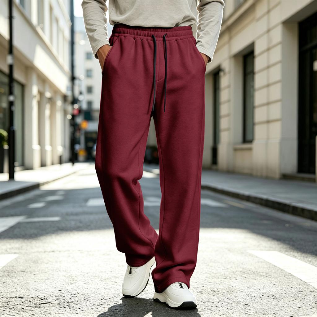 Pantaloni da Jogging Larghi da Uomo a Vita Alta, Vestibilità Larga, Casual, Colorati, per l'Autunno