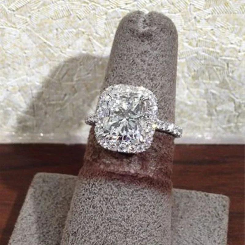 Luxury Sparkling Cubic Zirconia Rings for Women Brilliant Gorgeous Eternal Wedding Jewelry Delicate Finger Accessories