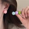 Silver Needle Color Steamed Bread Doudou Stud Earrings Women's 2025 New Unique Beautiful Sweet Earrings Spring Earrings