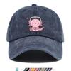 Kawaii Axolotl Gamer Bubble Tea Gewaschene Baseballkappe Unisex Verstellbare Baumwolle Papa Hut