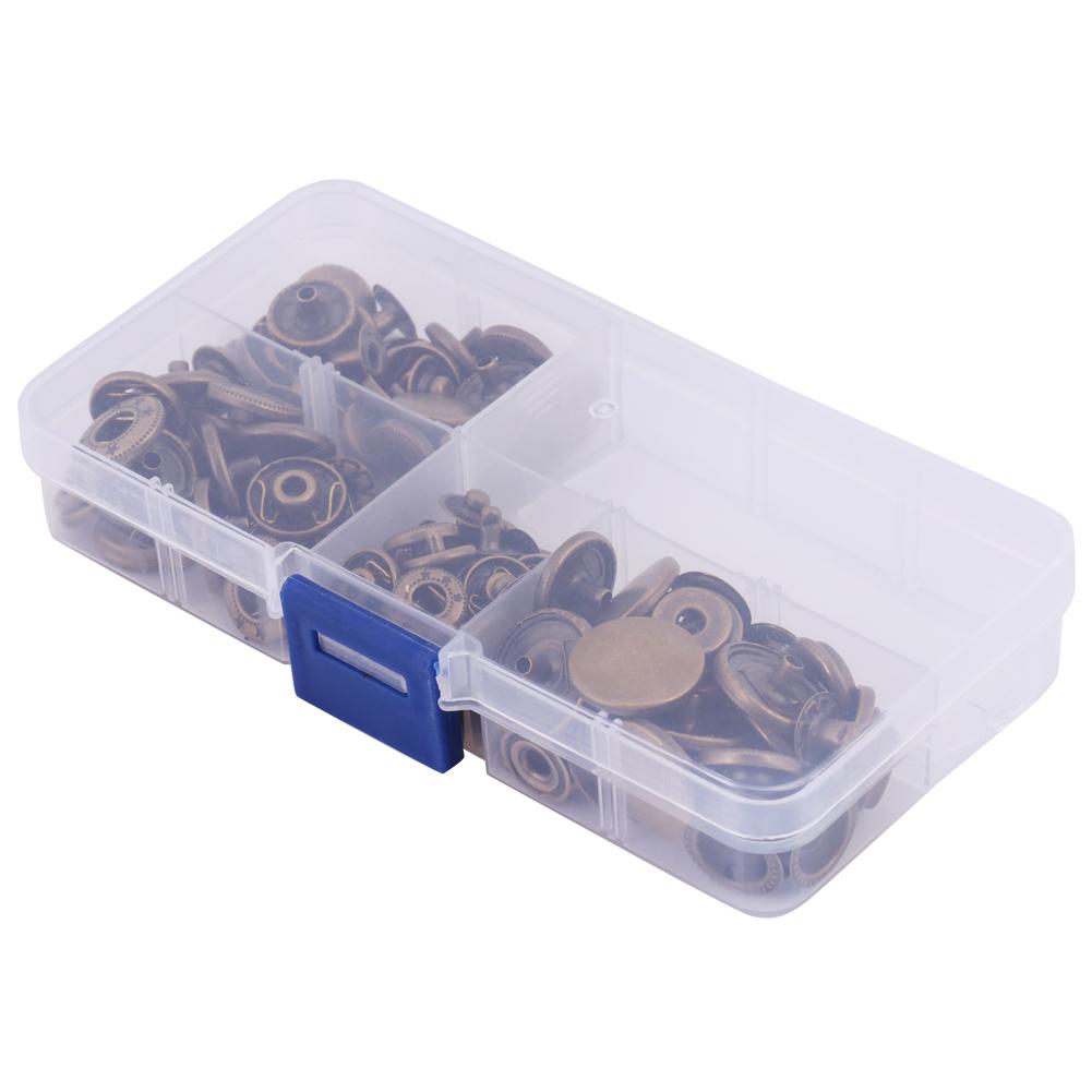 40 Sets Press Stud Snap Button Popper Fastener Leather Jeans Accessories Base Tools W Case