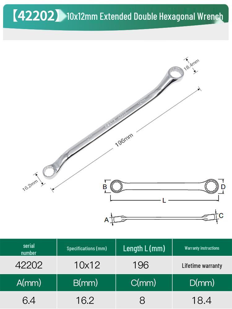 SATA Dual-Ended High-Strength Star Wrench Glasses Repair Tool Set (Sizes 8-10-24)