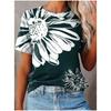 Women's 3D T-shirt with Digital Printing Round Neck Loose Short Sleeved T-shirt