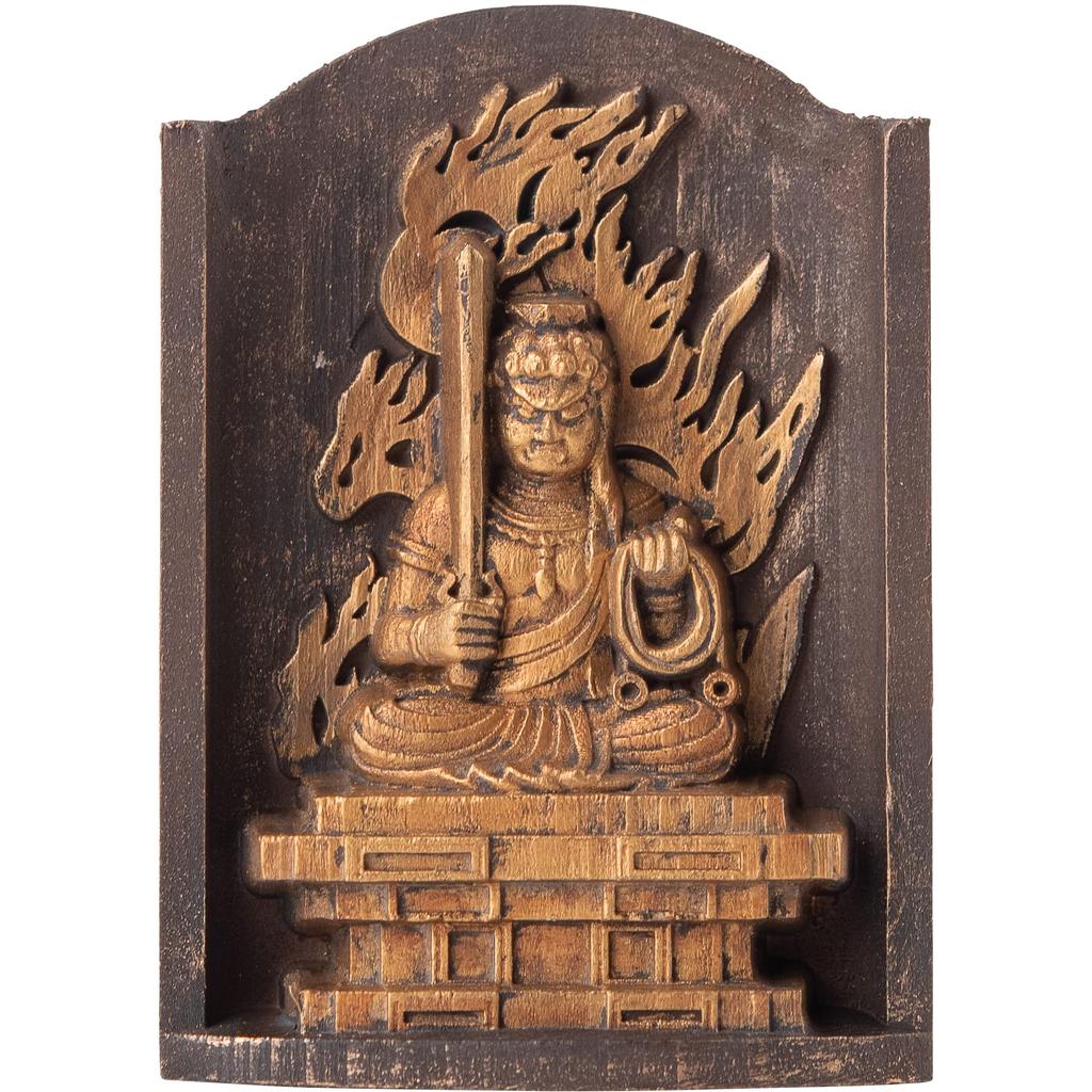 Zeku Acala Buddha statue in a shrine Koyasan Kongo Temple prayer Zodiac talisman for those born in the year of the Rooster (gold finish) - Sammai-in -