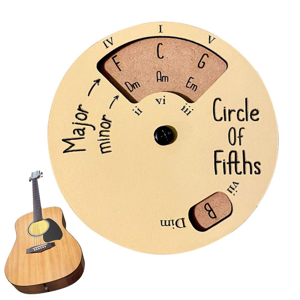 2025 Circle Of Fifths Wheel Guitar Chord Wheel Wooden Melody Tool Musical Instruments And Accessories Chord Wheel For Musicians