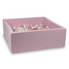 Dry Pool Powder Pink 110x110x40 with 600 Balls: Transparent, White, Pearl, Light Pink, Rose Gold