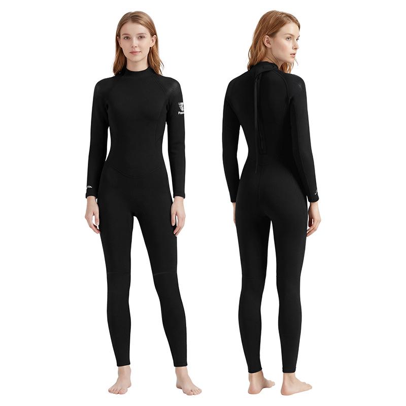 Traje de neopreno completo para mujer de 3 mm - Manga larga, Protección contra el frío para natación de invierno, Snorkel, Surf, Calidez y Seguridad contra Medusas