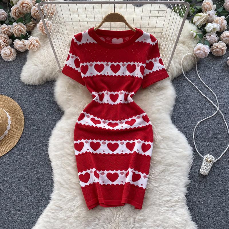 

Платье RUGOD с короткими рукавами, женское вязаное платье контрастного цвета с талией, облегающее короткое платье на бедрах