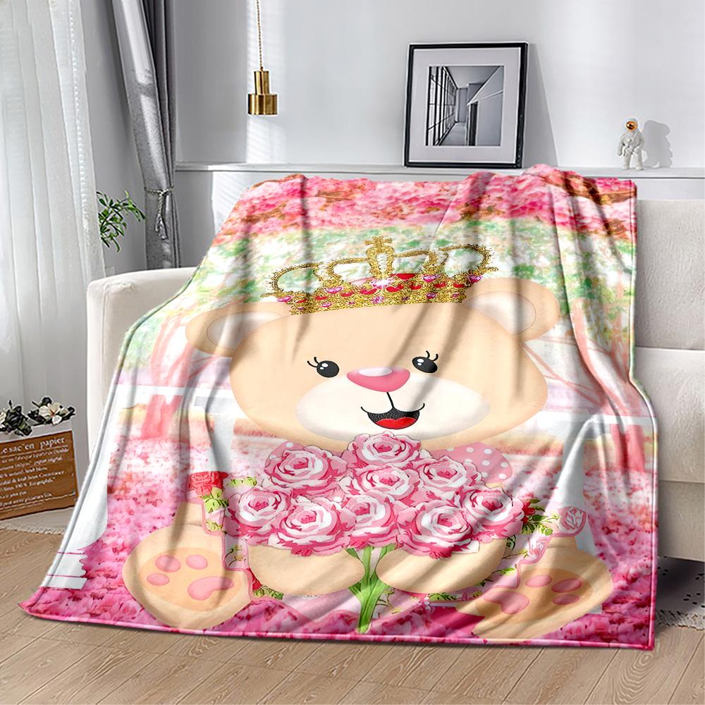 Pink Bunny In Flowers Blankets are suitable for living rooms,making them an ideal choice for outdoor travel and gifts.