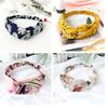 Fashion Women Flower Print Cross Knotted Headband Hair Band Elastic Headwear