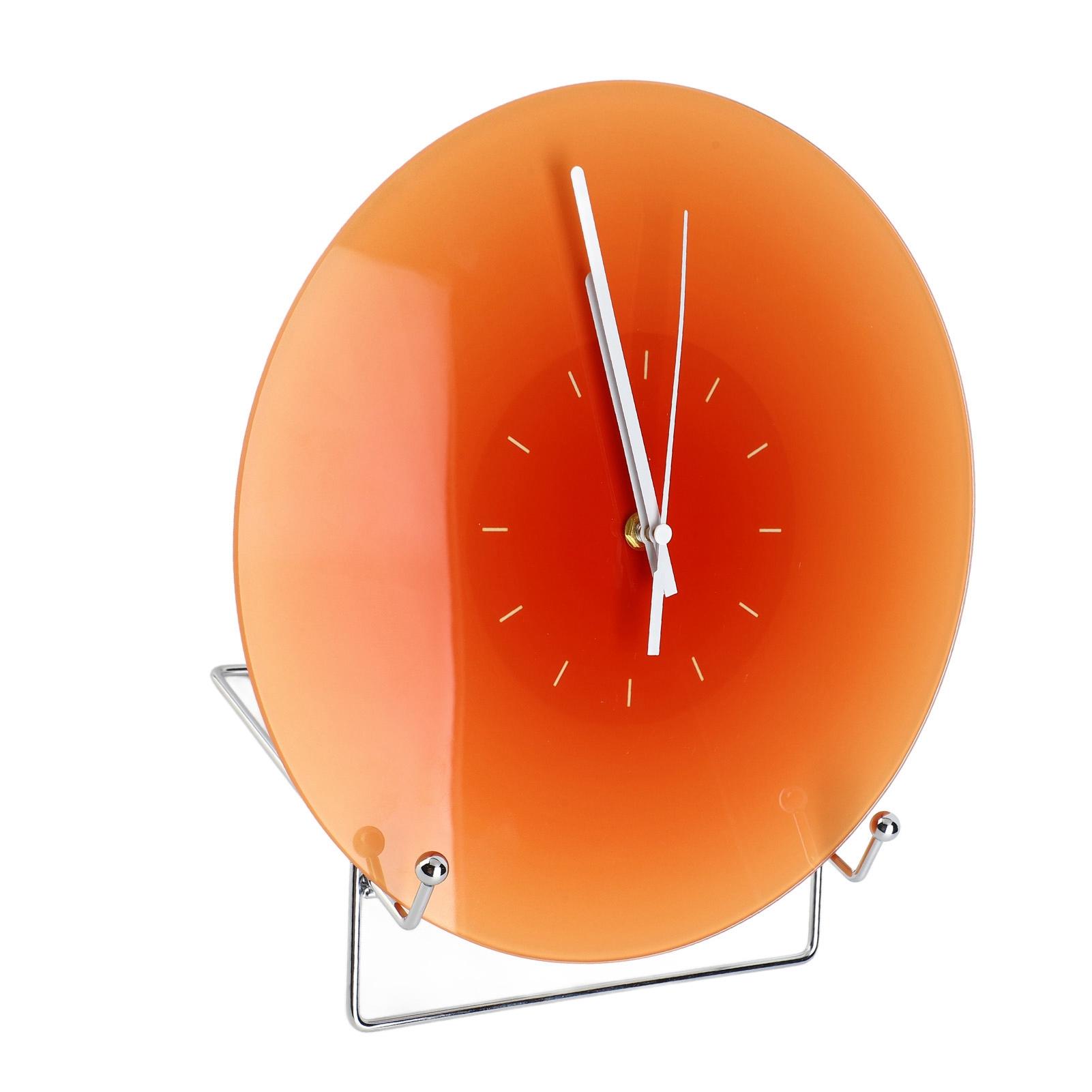

12-дюймовые круглые часы на батарейках, бесшумные, декоративные настенные стеклянные часы для гостиной оранжевый