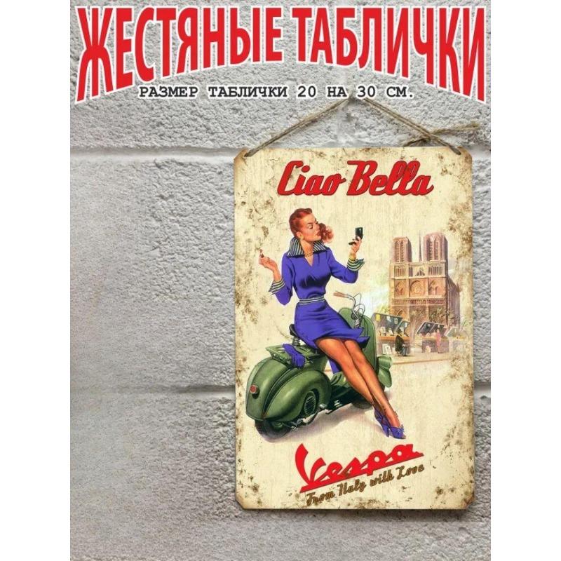 Motorcycle Metal Wall Art 20x30cm, Vintage Bike Decor Plaque