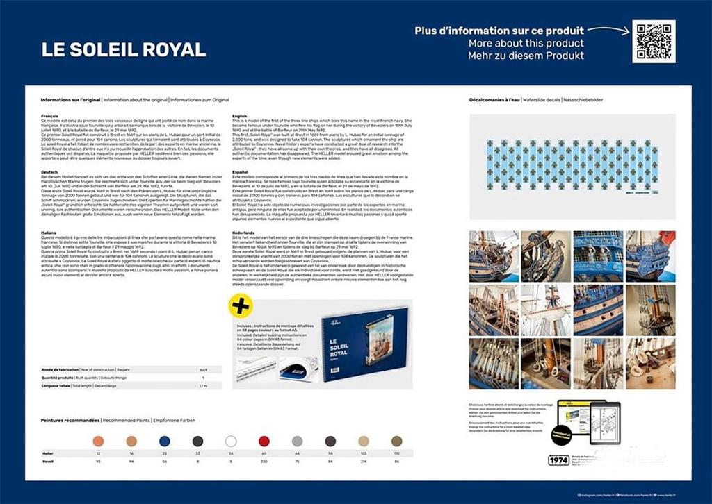 Platz Herre Segelschiff Soleil Royale Plastikmodellbau HE80899 1/100