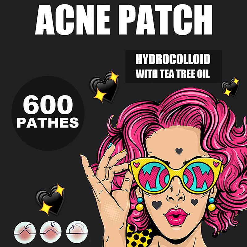300/600/1200 Pcs/Set Heart Pimple Patch Acne Colorful Invisible Acne Removal Skin Care Stickers Concealer Face Spot Beauty