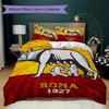Set lenjerie de pat cu model A.S. Roma Cearșaf pilotă Huse pernă Decorațiune casă Cadou de ziua de naștere (1 * husă de pilotă + 2 * fețe de pernă fără miez)01