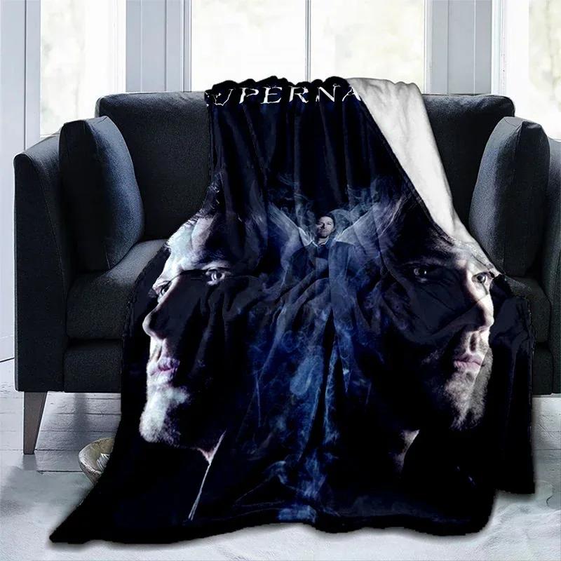 Плед с принтом «Сверхъестественное Злое Сила» Модный Теплый Фланелевый для Пикника Кровати Подарок на День Рождения 75x90cm