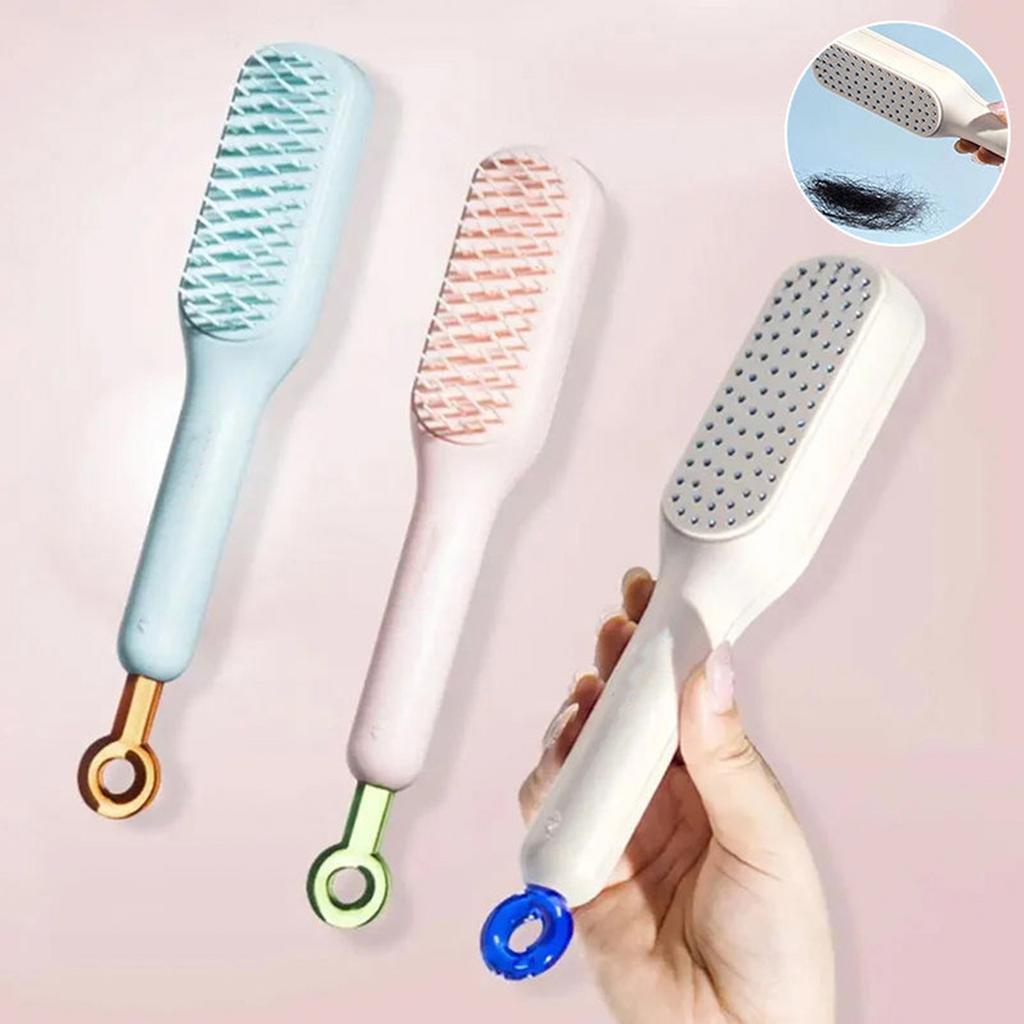 Automatic Cleaning Telescopic Comb, One-pull Lifting Retractable Comb, Easy Clean Retractable -Static Massage Comb