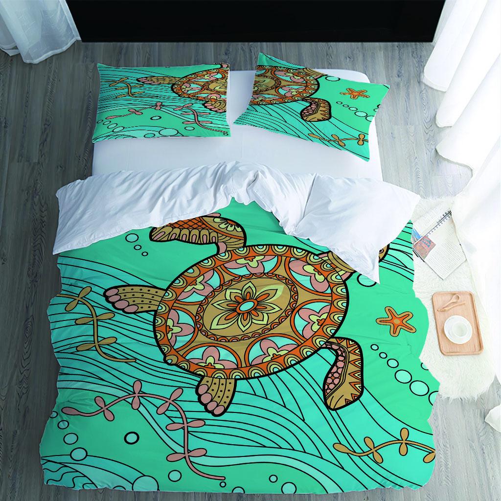 Duvet Cover Double 3D Animal Turtle Bedding Quilt Cover Gifts For Children Teenager Warm Summer Queen Size Set Comforter