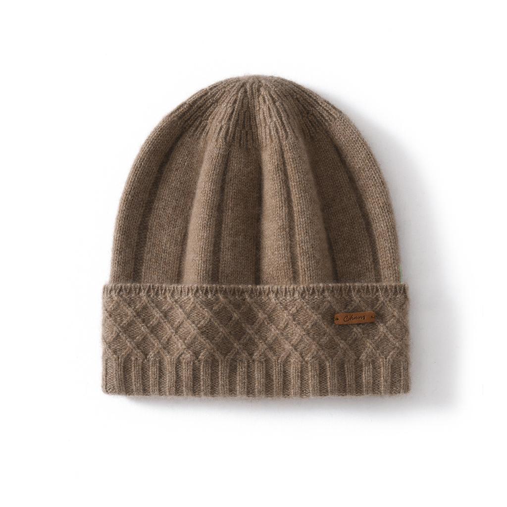 Pure Cashmere Knitted Cold Hat, Warm In Autumn and Winter, Unisex Solid Color Stacking, Simple Versatile Ear Protector Wool Hat