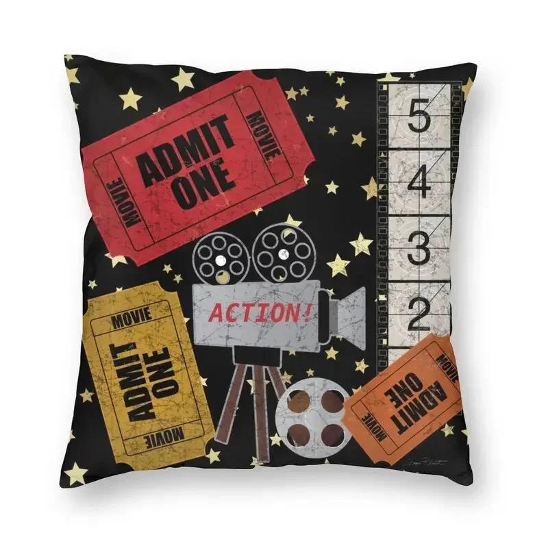 Retro Movie Night Poorn Cushion Cover Camera  Floor Pillowcase Sofa Cool  Home