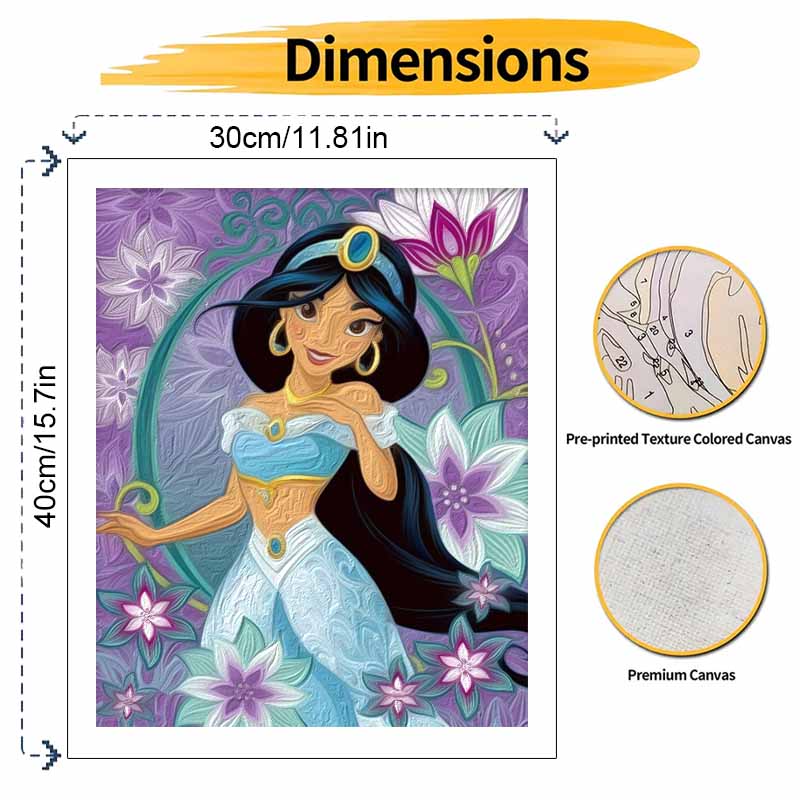 Disney oil painting Jasmine handmade diy art painting home decoration
