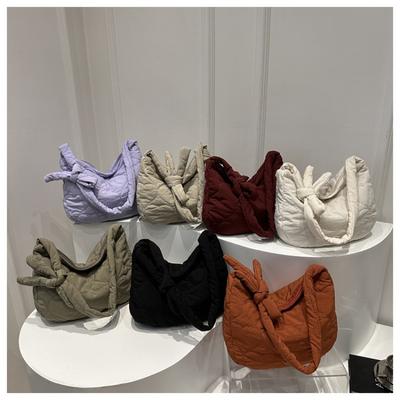 Grote capaciteit ruitvormige wolk dames tas geplooide dumpling grote tas herfst nieuwe casual schoudertas crossbody tas