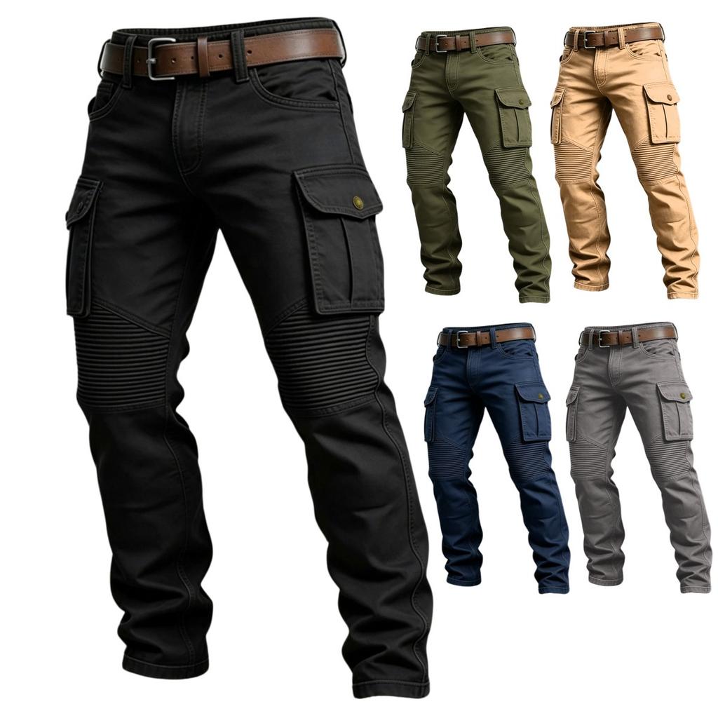 New Style Spring-autumn Men's Tactical Outdoor Pants - Men's Casual Plaid Striped Multi-pocket Work Pants