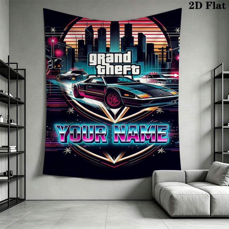 Custom Gta6 Wall Hanging Printed Fabric Blanket Decorative Tapestries for Bedroom Living Room Home Decor