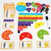 Wooden Math Fraction Learning Set With Card Fraction Decomposition Plate Montessori Teaching Aid Children Educational Math Toys