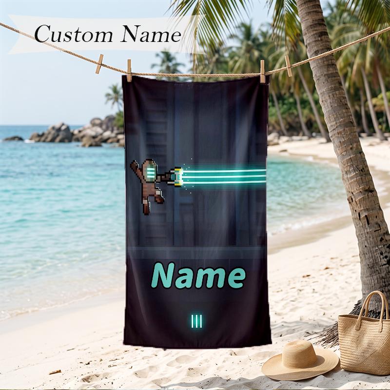 Dead Space Custom Name Printed Beach Towel Personalized Soft Towel For Swimming Beach Travel