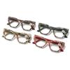 Cat-eye Unisex Color-block Reading Glasses with Large Frame
