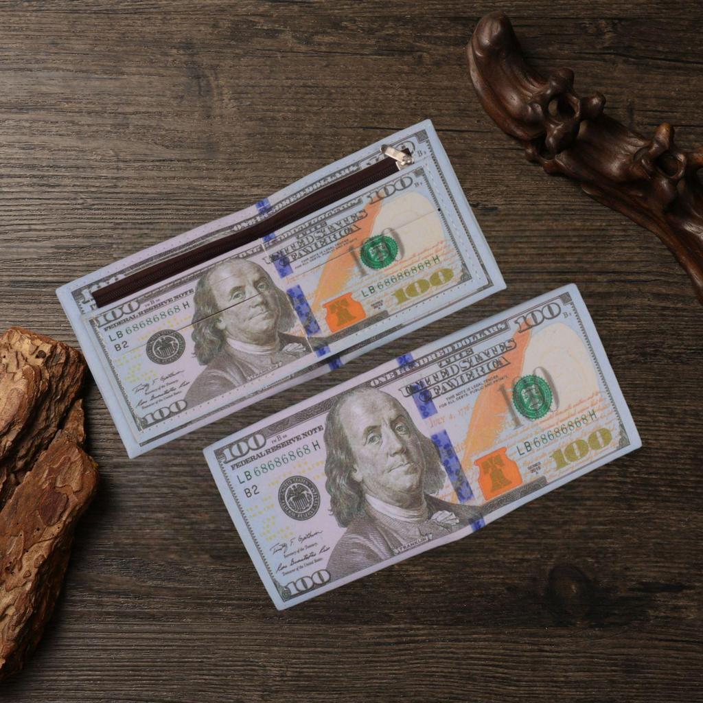 Unisexová krátká peněženka s kreativními vzory měn z různých zemí