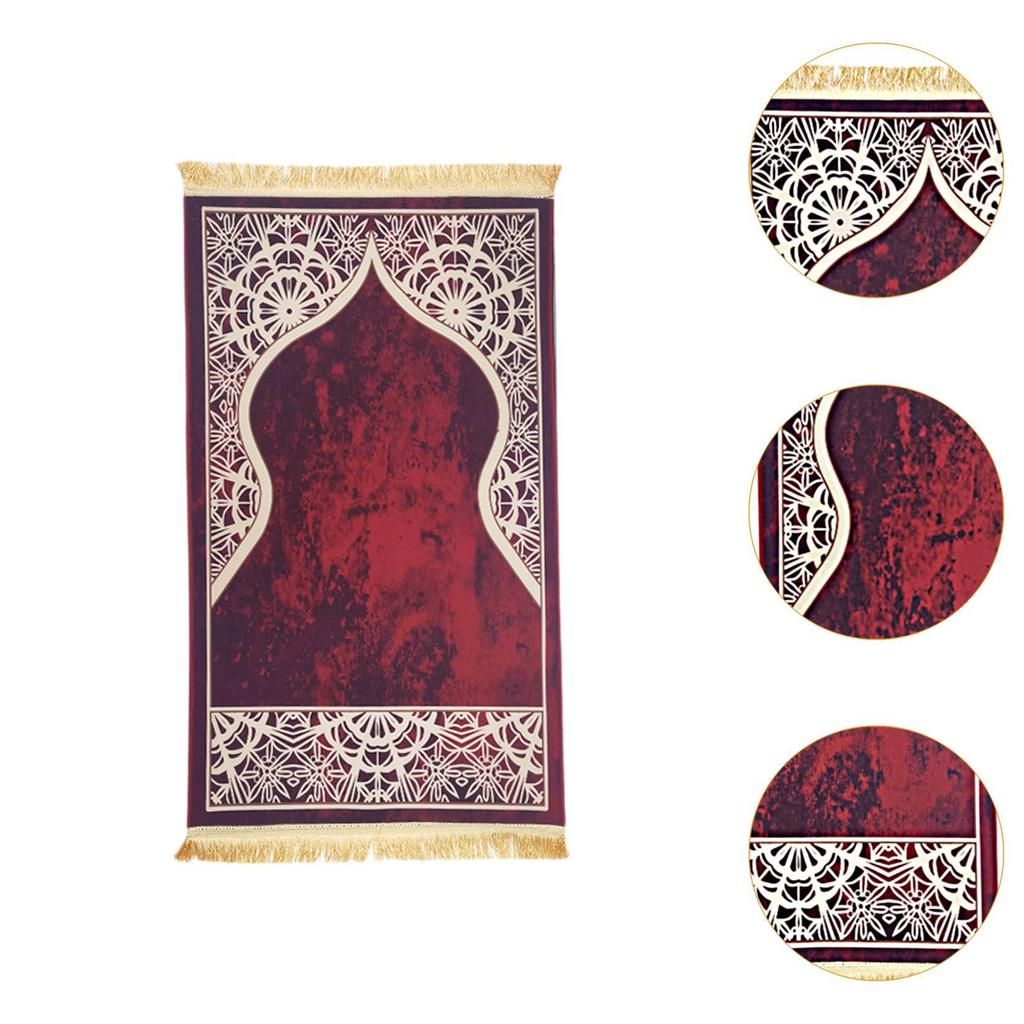 Muslim Prayer Rug Islamic Prayer Rug Gift Traditional Eid Mat Islamic Carpet for Hallway Living Room Prayer Room Bedside