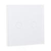 2 Gang Wall Switch with Indicator Tempered Glass Panel Touch Screen Light Switch 110‑240VAC White