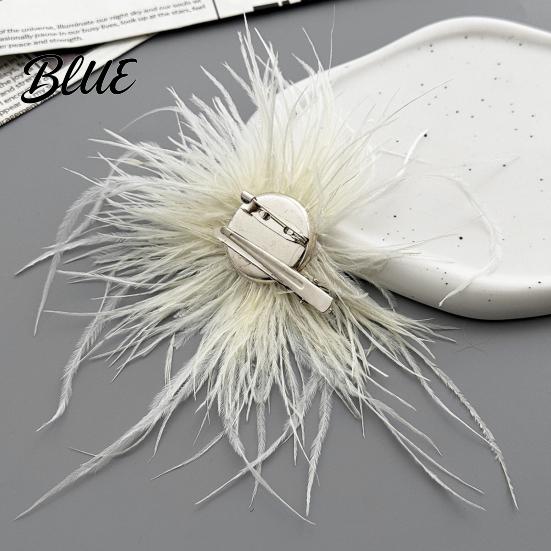 Accessoire Broche de Mariage Épingle pour Femme avec Design Plumeux Léger