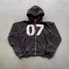 Trendy Unisex Hip Hop Streetwear Zipper Hoodie and Pants Set