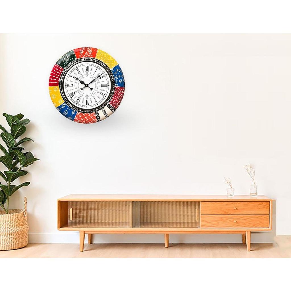 Boistrous Colors Wooden Antique Analog Wall Clock for Home and Gifting || Clock Size[16 X 16 Inches]