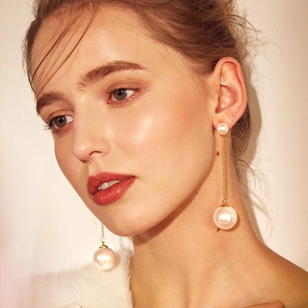Boucles d'oreilles pendantes simples à perle unique vintage pour femme Boucles d'oreilles élégantes