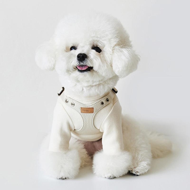 PU Leather Dog Harness and Leash Set Pet Harness for Small Dogs Teddy Bichon Comfortable Dog Harness Vest Leash Pet Supplies