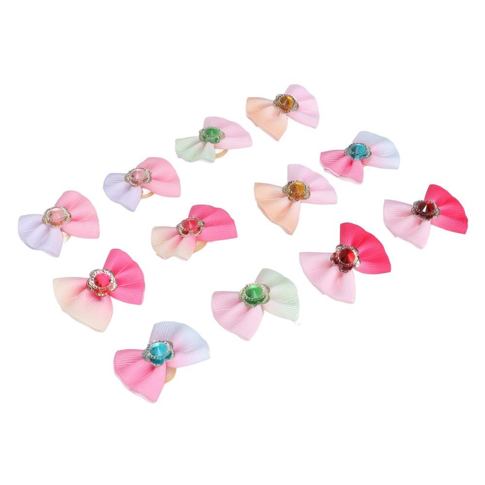 24Pcs Small Size Pet Hair Accessories Elastic Rubber Band Dog Bow Hair Ties Pet Daily Decoration