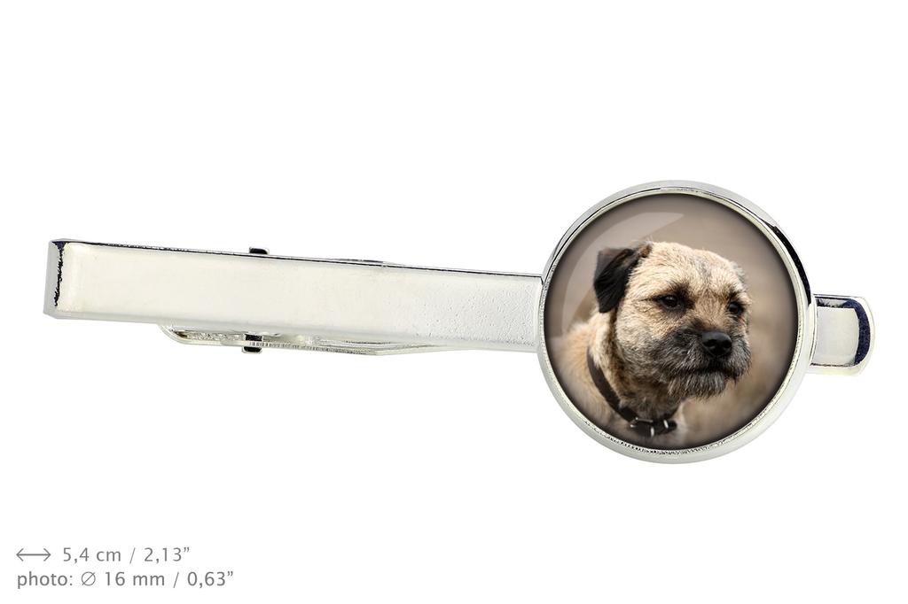Border Terrier - cufflinks and tie with your photo, a suit decoration, men's jewelry from the Art-Dog brand.